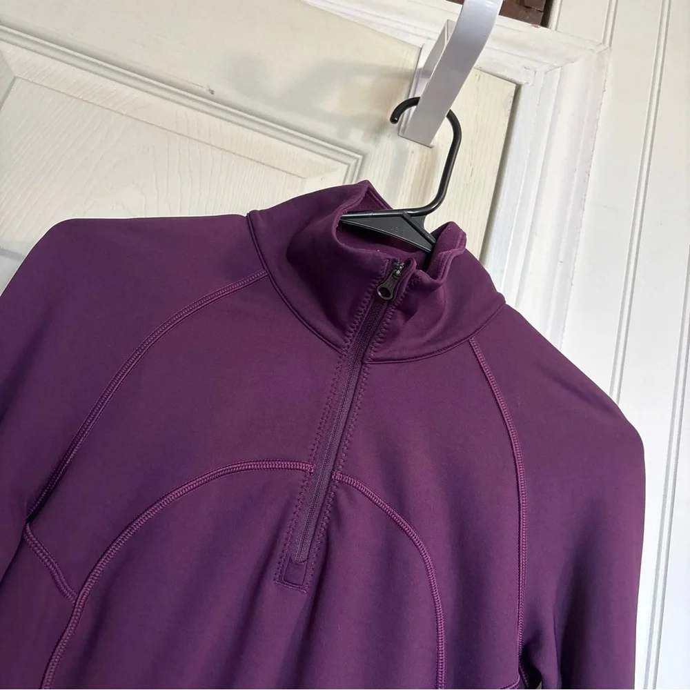 Lululemon First Mile 1/2 Half Zip Darkest Magenta Pullover sweater top